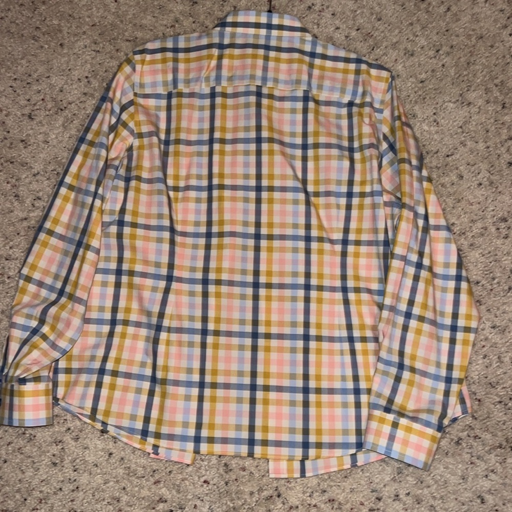 Orvis button down blouse gingham white blue pink yellow plus size 20 100% cotton - Picture 6 of 6